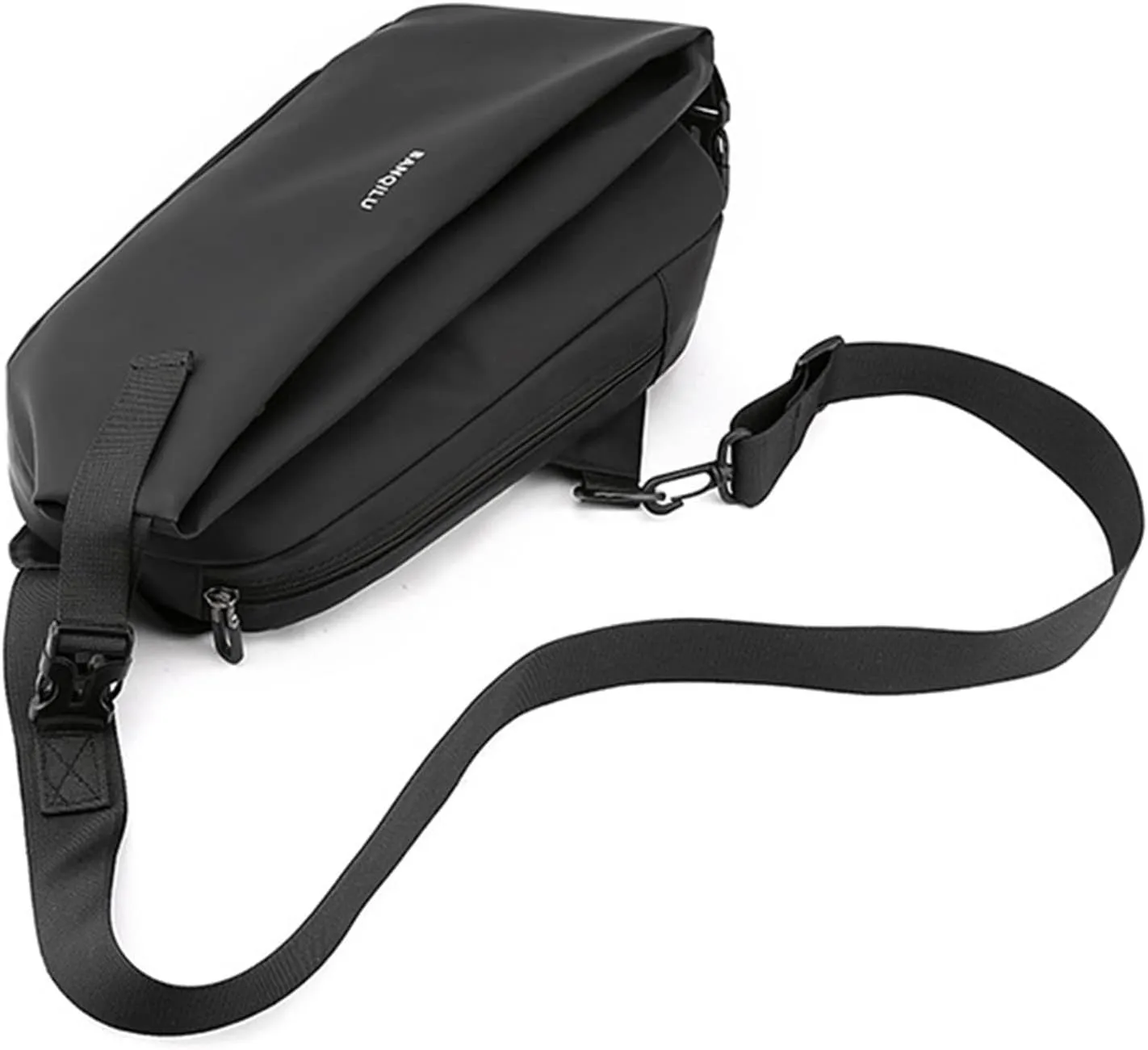 2025 New Men's Light Casual One Shoulder Fashion Vertical Zip Crossbody Bag Leather Shoulder Bag for (Grey, One Size)
