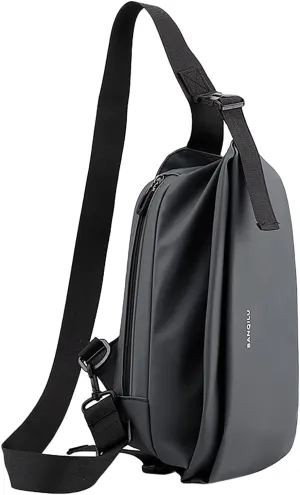 2025 New Men's Light Casual One Shoulder Fashion Vertical Zip Crossbody Bag Leather Shoulder Bag for (Grey, One Size)
