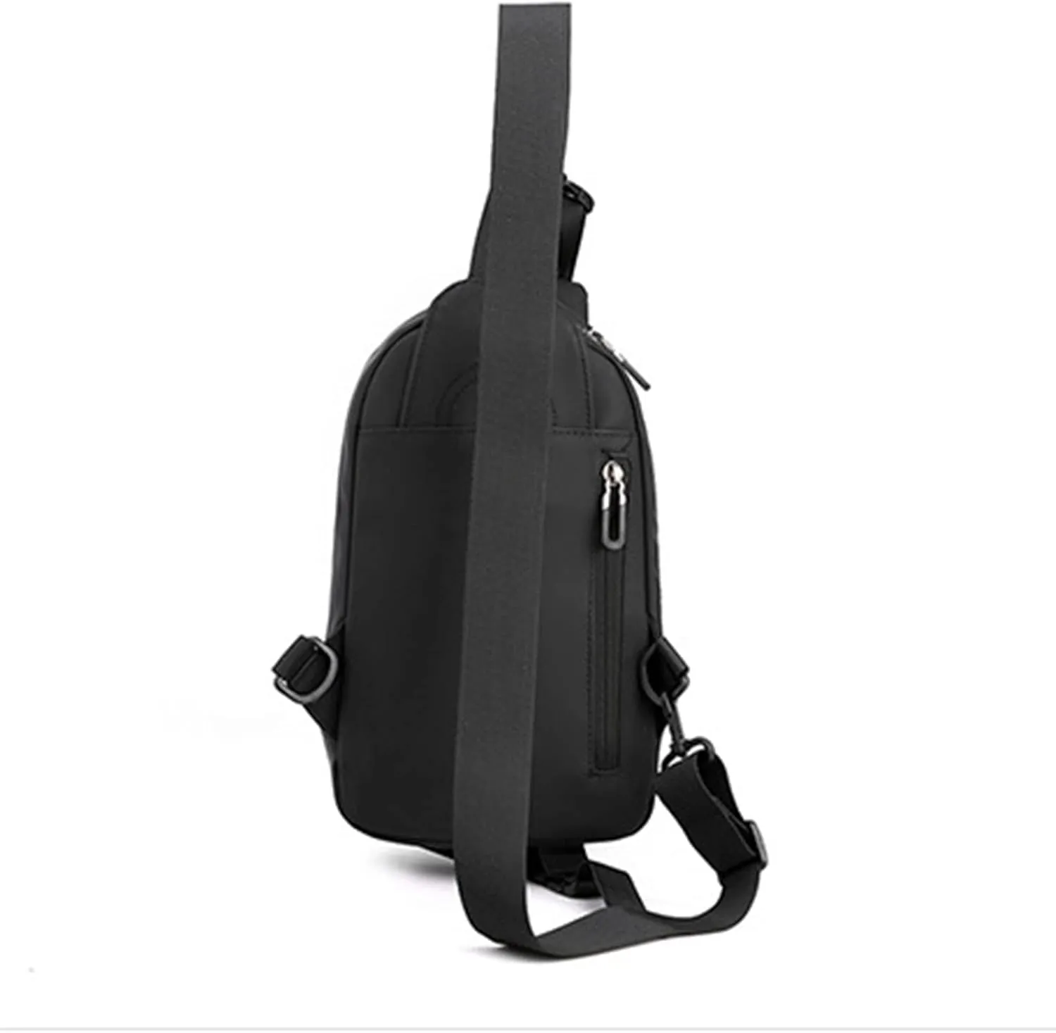 2025 New Men's Light Casual One Shoulder Fashion Vertical Zip Crossbody Bag Leather Shoulder Bag for (Grey, One Size)