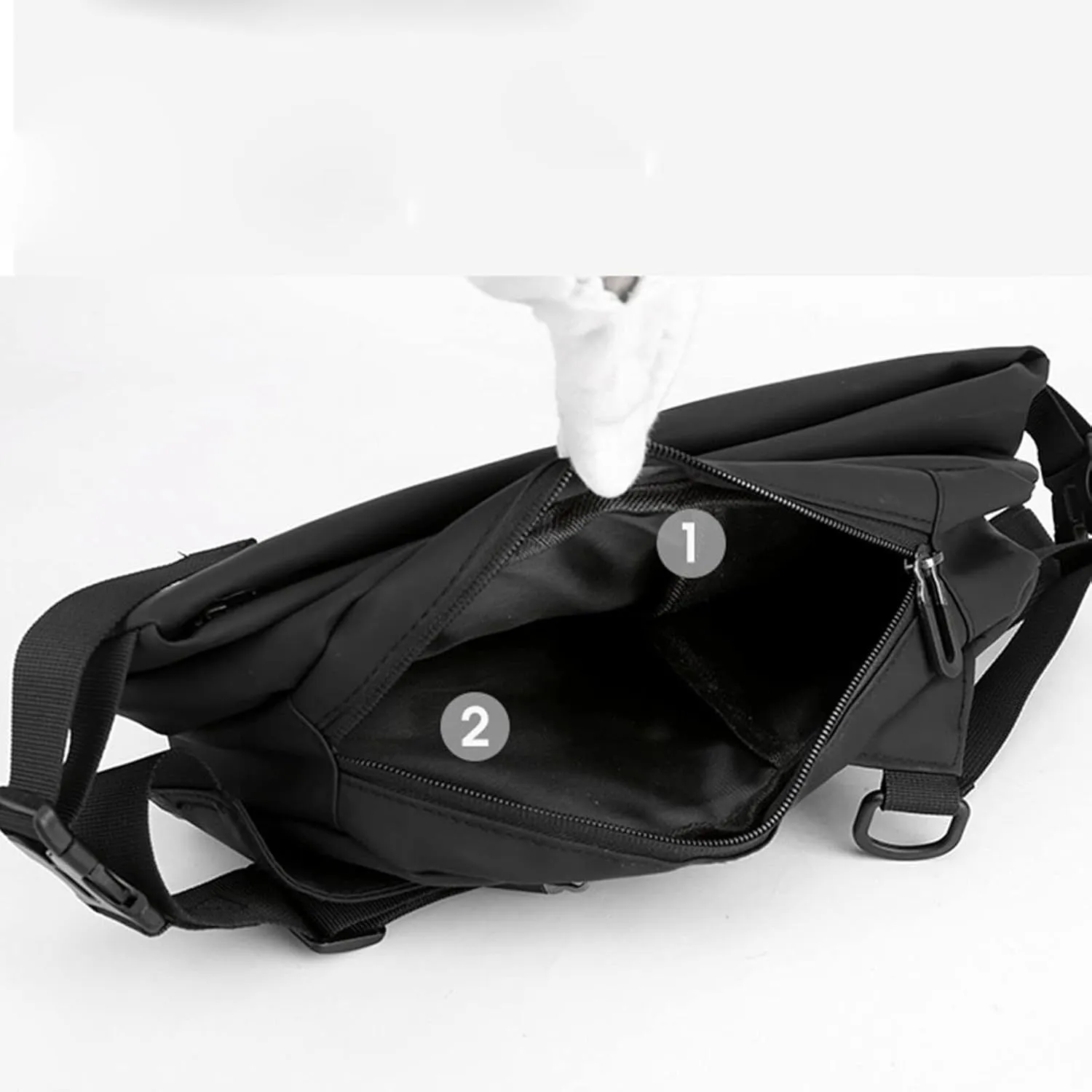 2025 New Men's Light Casual One Shoulder Fashion Vertical Zip Crossbody Bag Leather Shoulder Bag for (Grey, One Size)