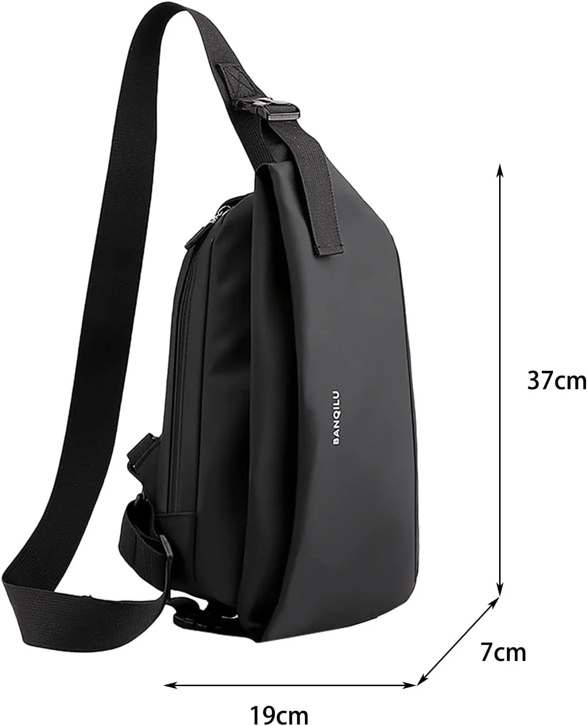 2025 New Men's Light Casual One Shoulder Fashion Vertical Zip Crossbody Bag Leather Shoulder Bag for (Grey, One Size)
