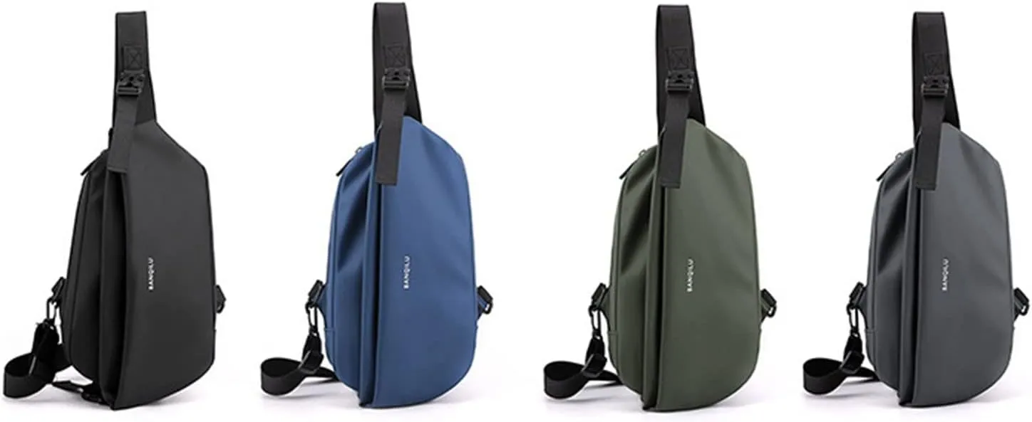 2025 New Men's Light Casual One Shoulder Fashion Vertical Zip Crossbody Bag Leather Shoulder Bag for (Grey, One Size)