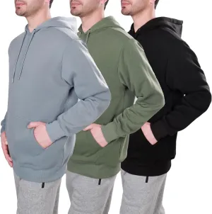 3 Pack Mens Fleece Hoodie Long Sleeve Lightweight Athletic Workout Sweatshirt for Men with Pockets