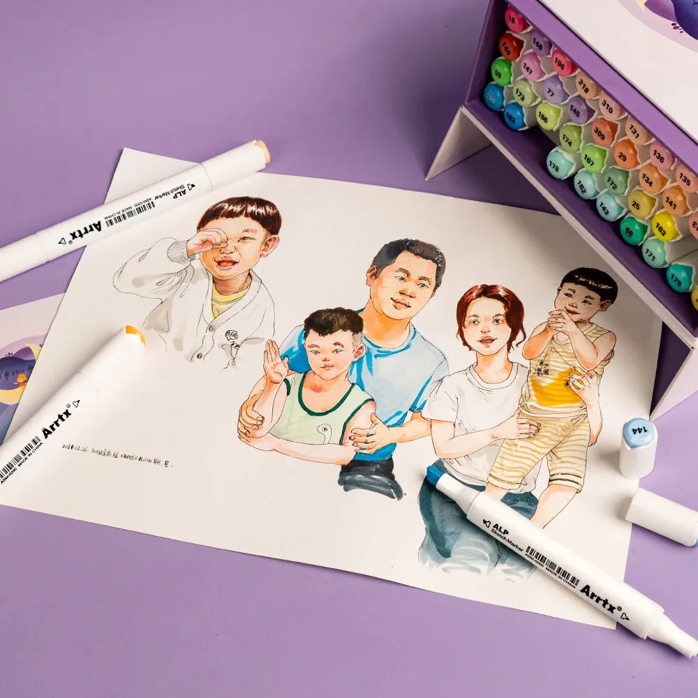 40 Pastel Colors Double-Tipped Alcohol Markers