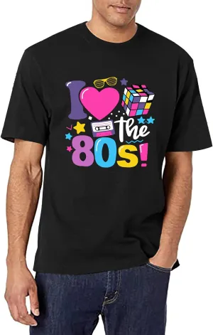 80's Shirts for Men: I Love The 80s Shirt Tops Vintage 80s Music T-Shirt 80s Birthday Party Outfits