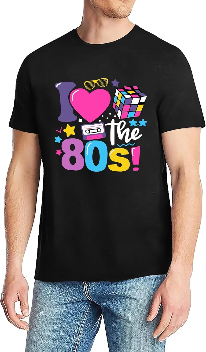 80's Shirts for Men: I Love The 80s Shirt Tops Vintage 80s Music T-Shirt 80s Birthday Party Outfits