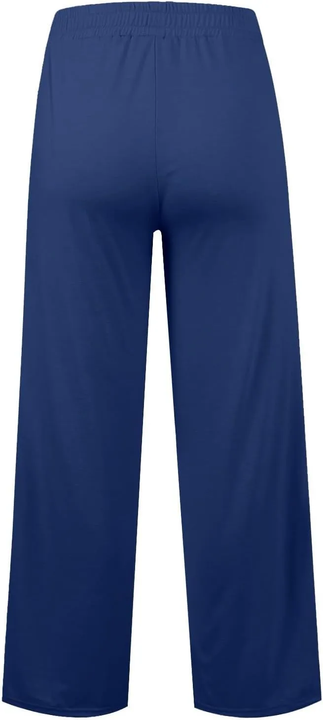 ADHOWBEW Sweat Pants for Womens 2025 Wide Leg High Rise Casual Trendy Elastic Waist Comfy Athletic Joggers