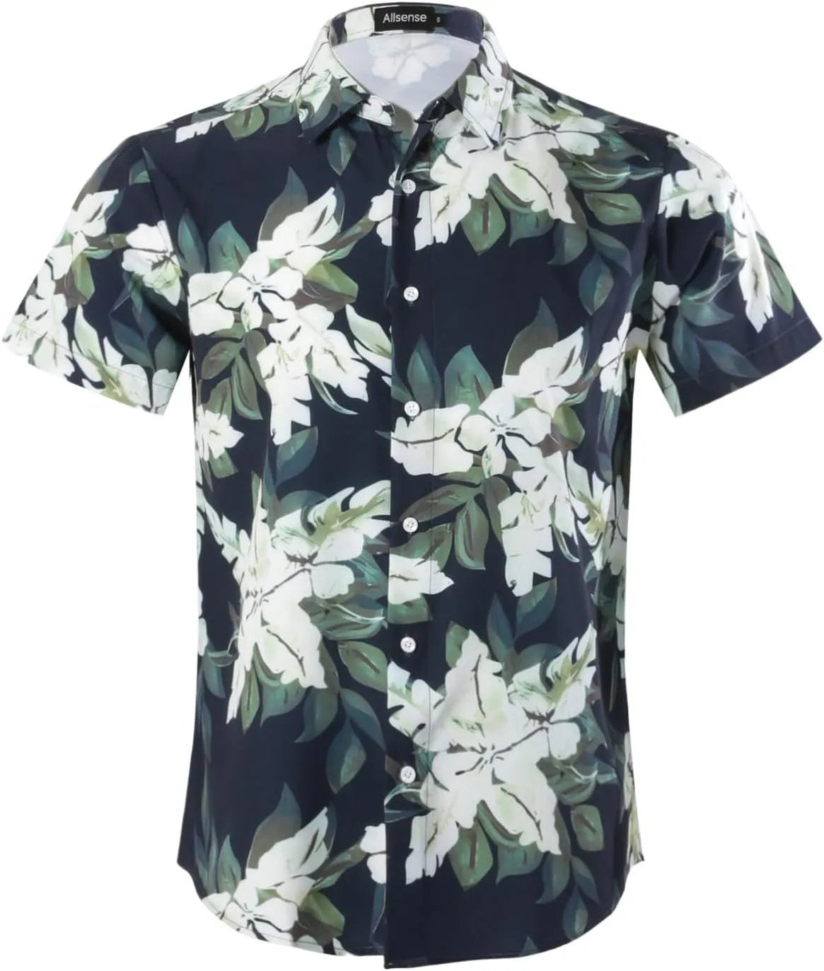 Allsense Men's Short-Sleeve Button-Down Tropical Hawaiian Shirt