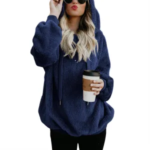 American Trends Oversized Sweatshirts for Women Athletic Womens Sherpa Hoodie Fluffy Women's Hoodies Pullover with Pockets