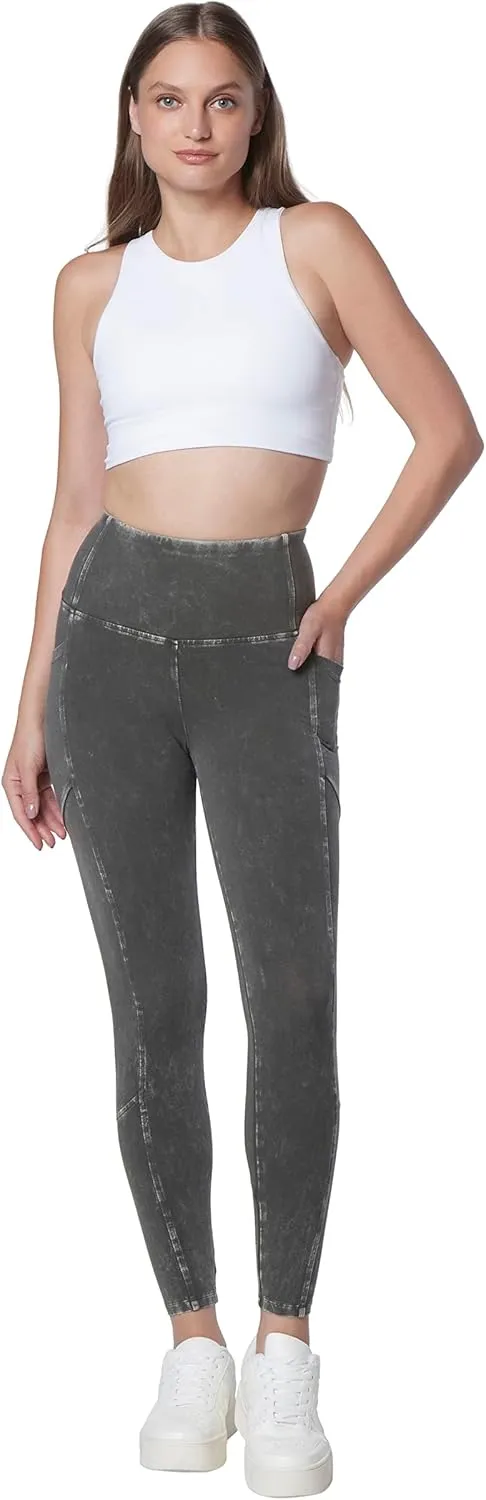 Andrew Marc Women's High Waist Faux Denim Full Length Legging, Regular and Plus Sizes