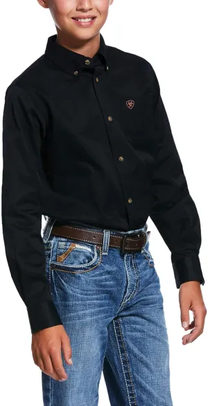 Ariat Boys' Solid Twill Classic Fit Shirt