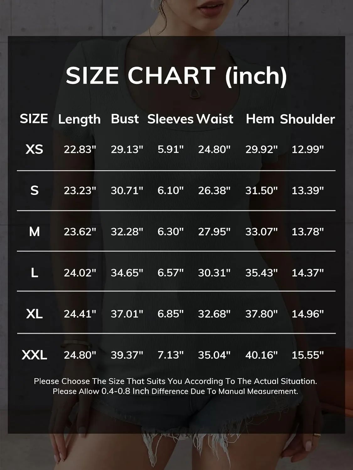 ATHMILE Womens Tops Ribbed Scoop Neck Knit Slim Fitted Casual Basic Tee Shirts for Women Fashion Trendy 2025