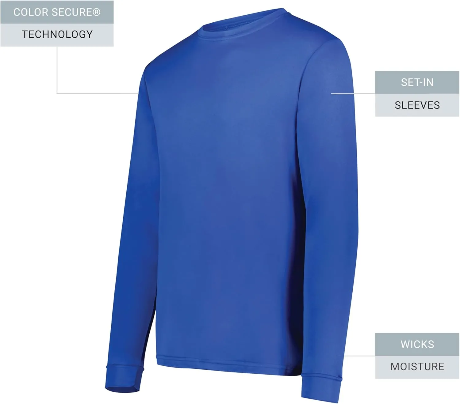 Augusta Sportswear Wicking Long Sleeve Sun Protection Athletic Shirt for Running, Hiking, Fishing, and Outdoor Activities