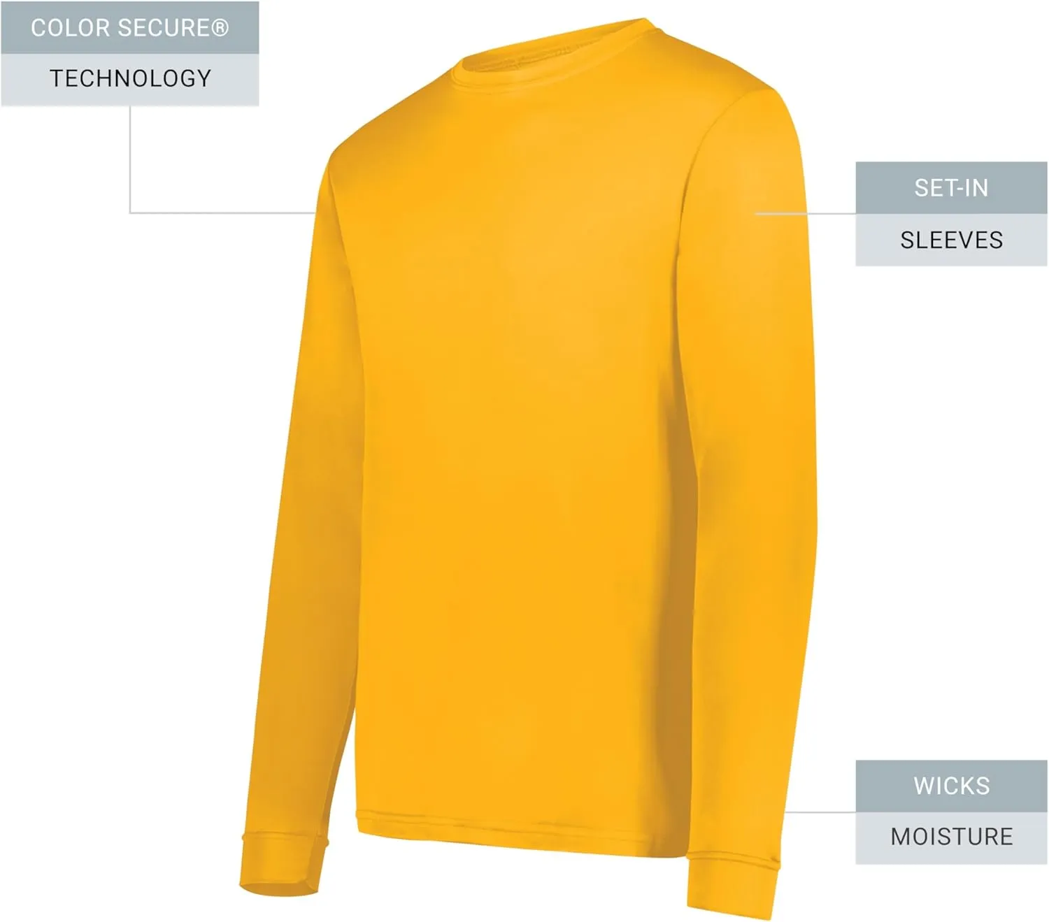 Augusta Sportswear Wicking Long Sleeve Sun Protection Athletic Shirt for Running, Hiking, Fishing, and Outdoor Activities