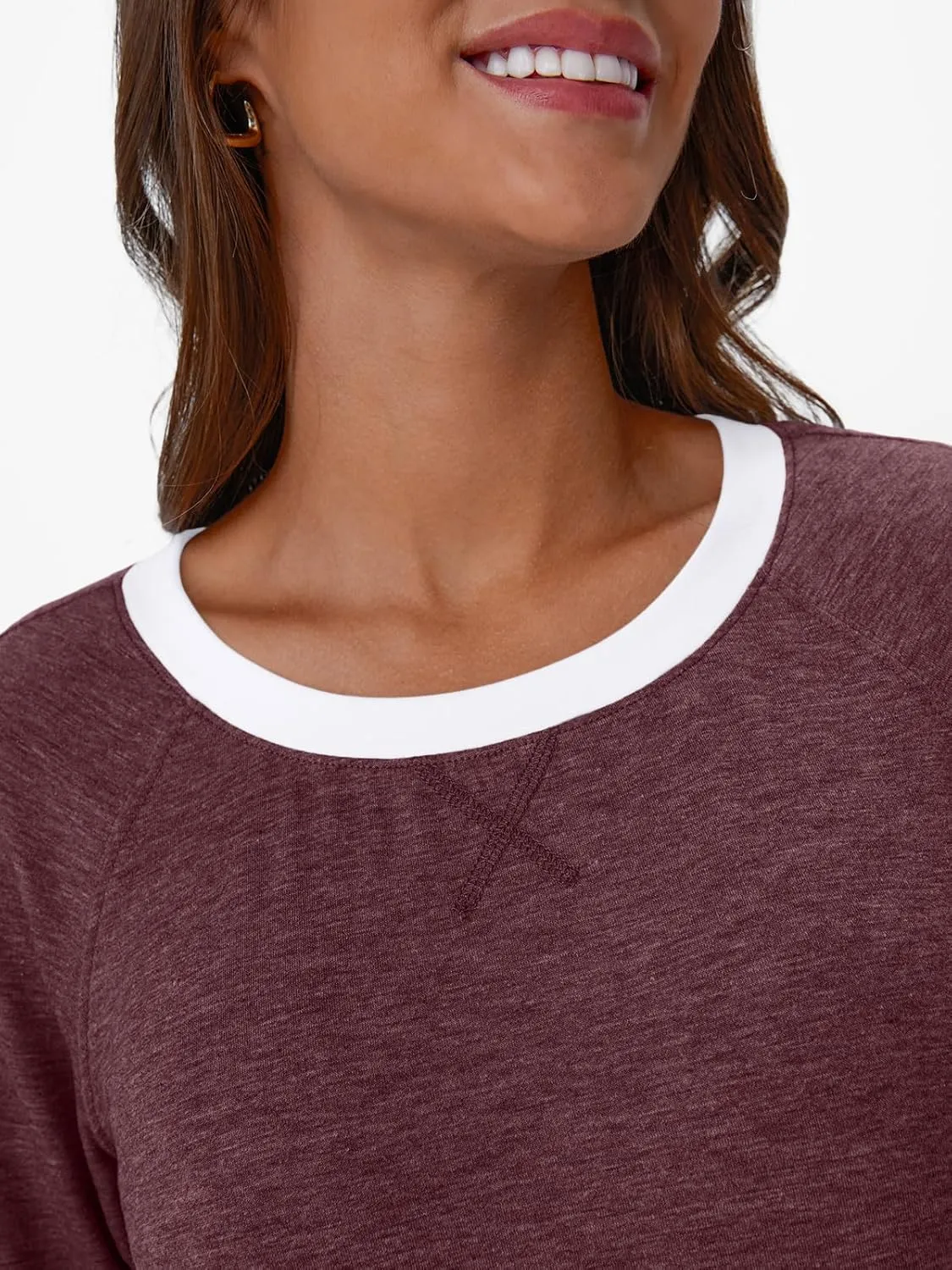 AUTOMET Womens Long Sleeve Shirts Color Block Casual Crewneck Tops Tshirt Basic Tee Fall Fashion Clothes Trendy Outfits