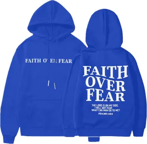 BANGELY Faith Over Fear Hoodie Women Christian Sweatshirt Graphic Christian Religious Sayings Sweater Bible Pullover Tops