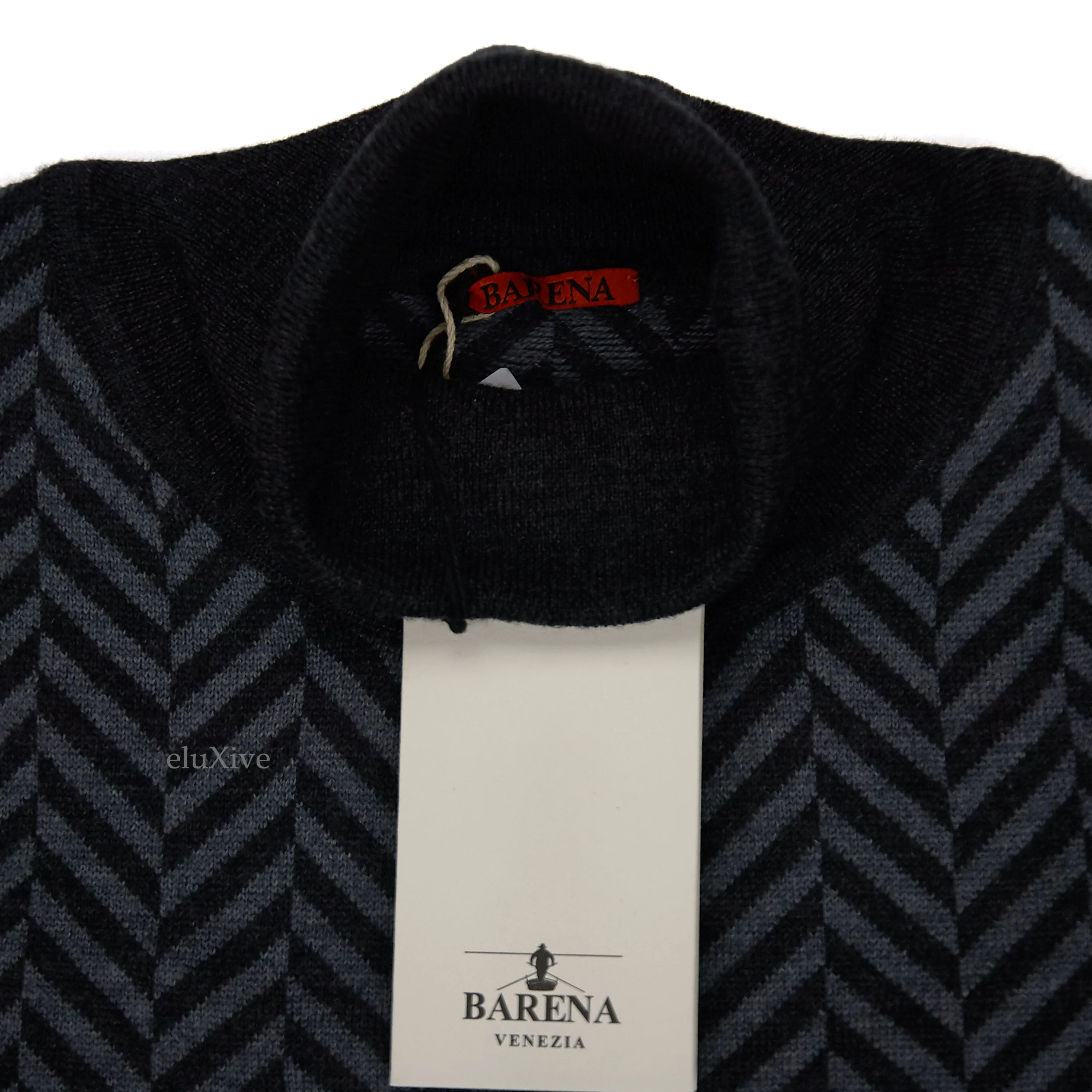 Barena Herringbone Knit Turtleneck Sweater