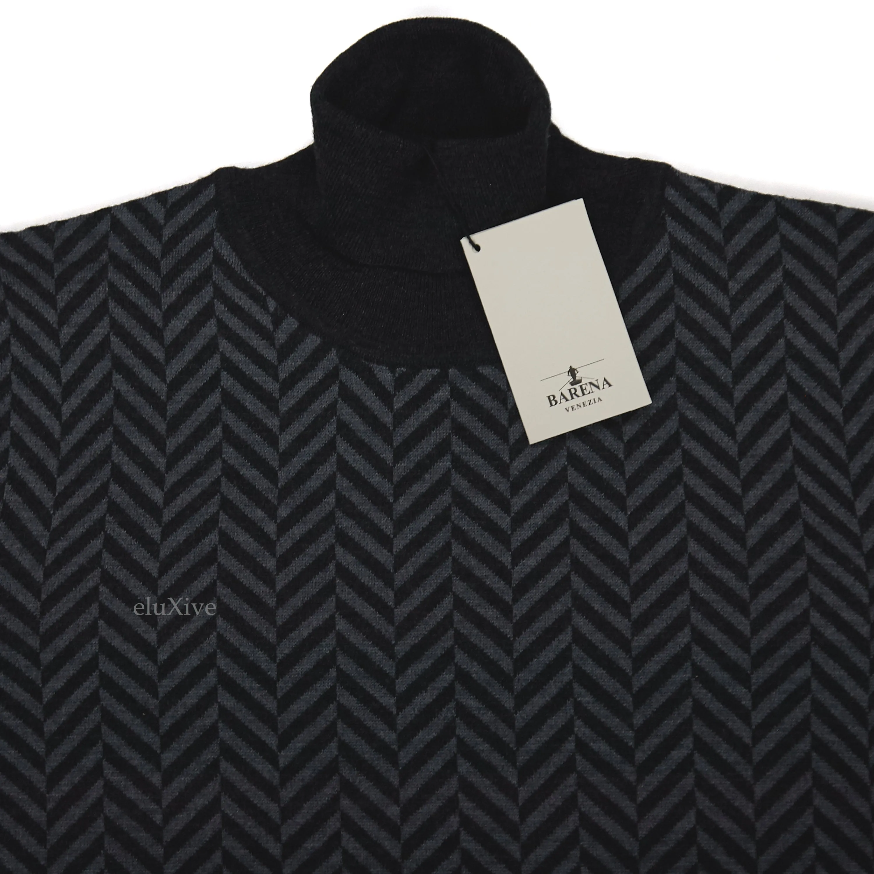 Barena Herringbone Knit Turtleneck Sweater