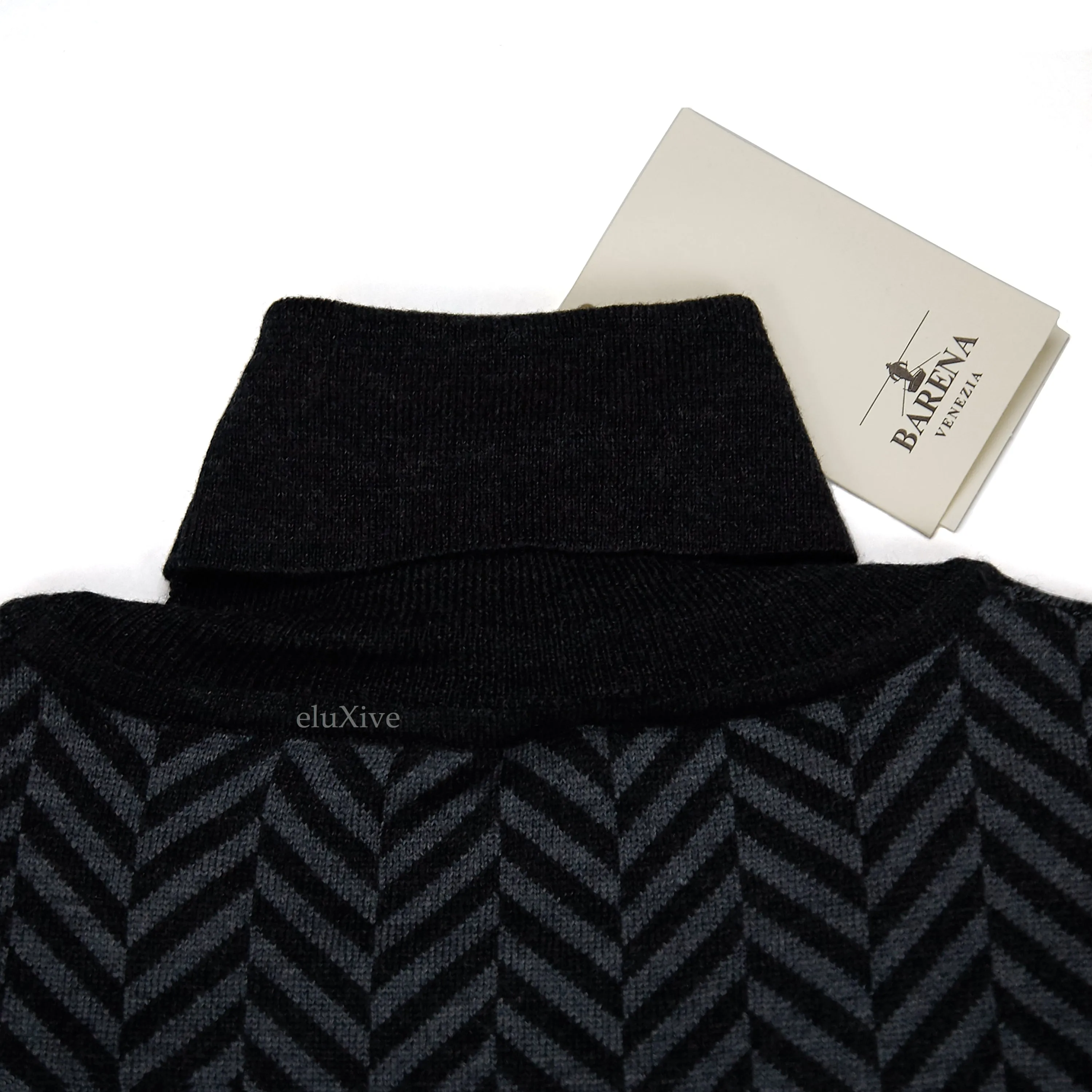 Barena Herringbone Knit Turtleneck Sweater