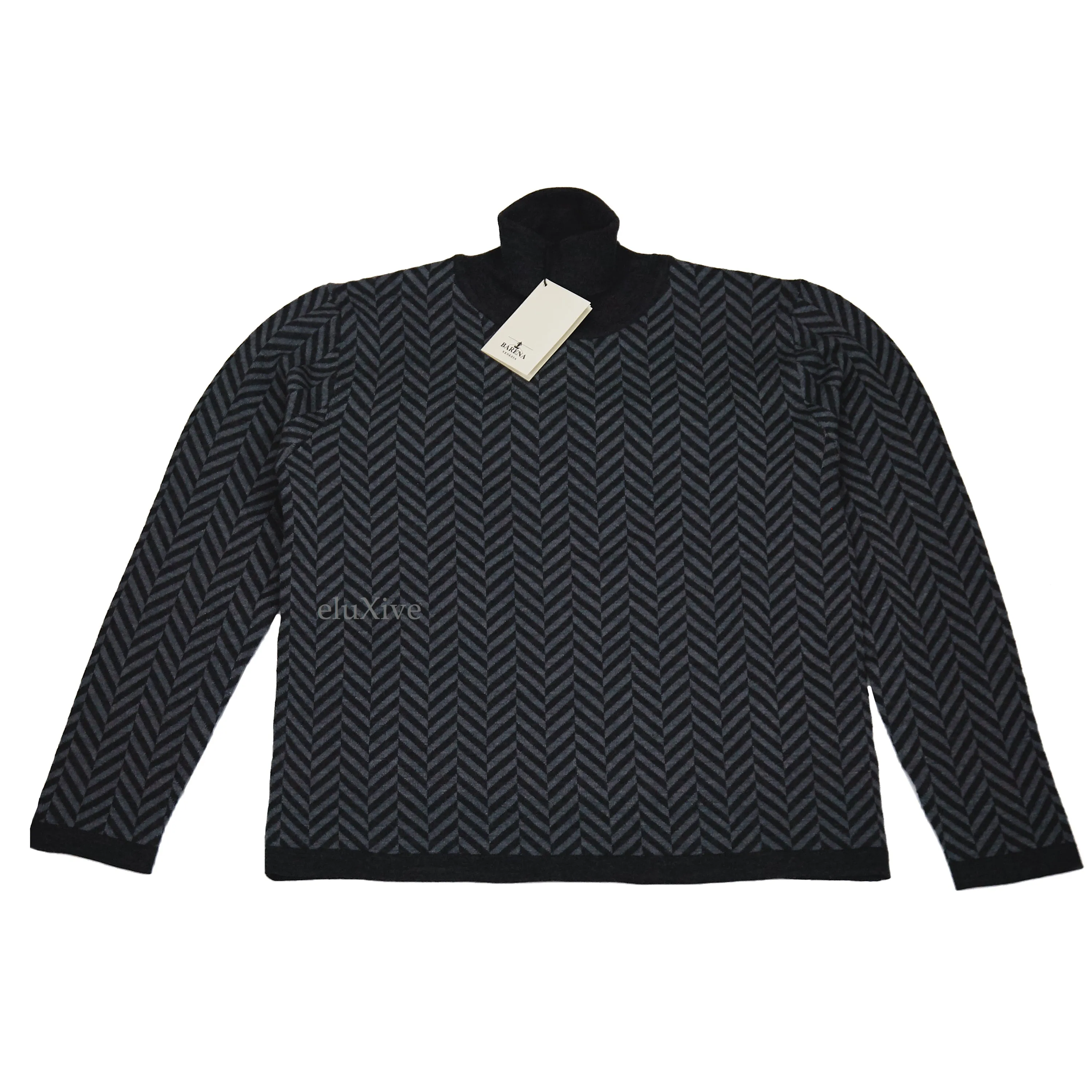 Barena Herringbone Knit Turtleneck Sweater