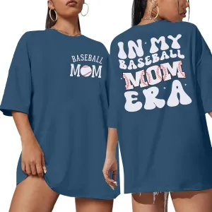 Baseball Mom Shirt Baseball Oversized Tshirt Women Baseball Game Day Season Vacation Short Sleeves Tops