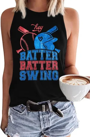 Baseball Mom Tank Tops Women: Baseball Shirts Game Day Gifts Summer Softball Mom Sleeveless Workout Vest