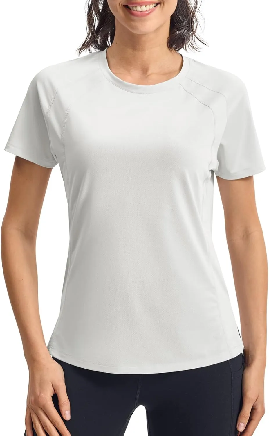 BGOWATU Women's Workout Athletic Tops Short Sleeve Crewneck T-Shirts Running Gym Yoga Tee Dry Fit UV Protection