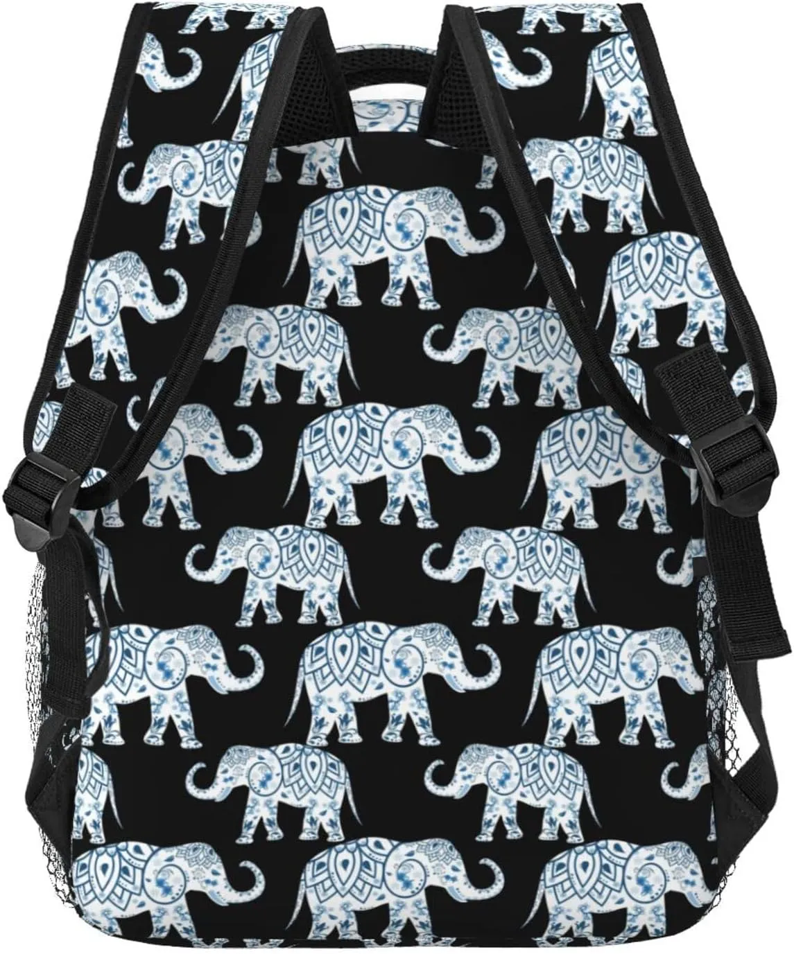 Bohemian Style Blue Mandala Elephant Backpack Laptop Backpack Sports Travel Shoulder bag Light casual backpack