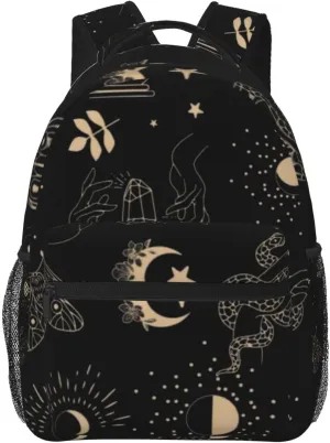 Boho Magic Tarot Witch Backpack Laptop Backpack Sports Travel Shoulder bag Light casual backpack