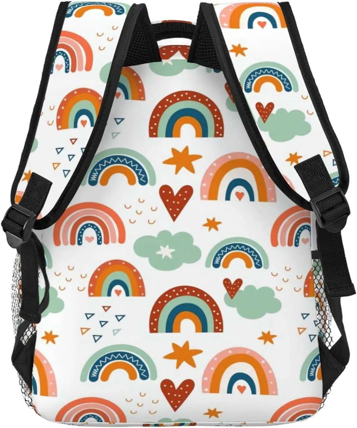 Boho Rainbows And Clouds Backpack Laptop Backpack Sports Travel Shoulder bag Light casual backpack