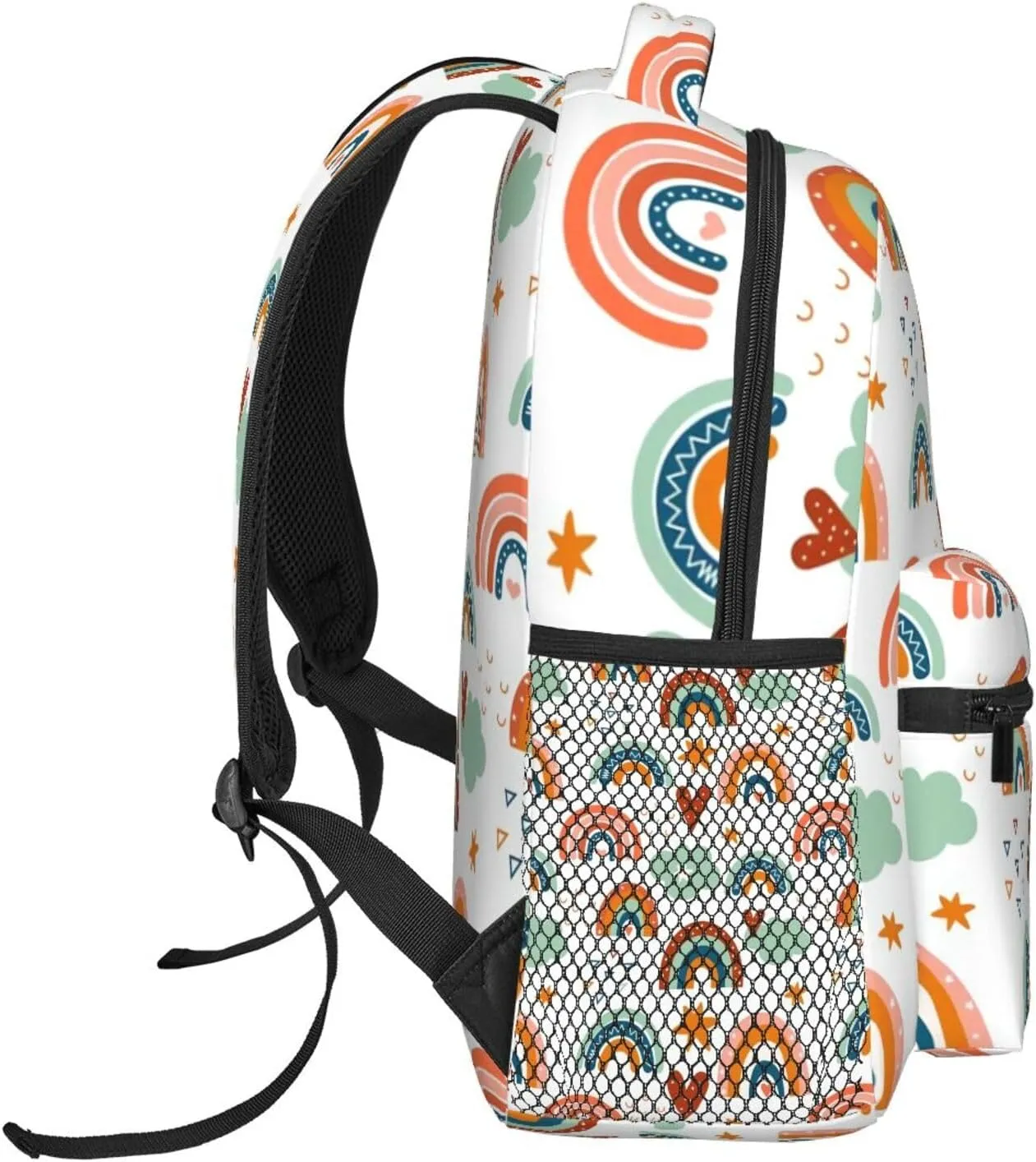 Boho Rainbows And Clouds Backpack Laptop Backpack Sports Travel Shoulder bag Light casual backpack