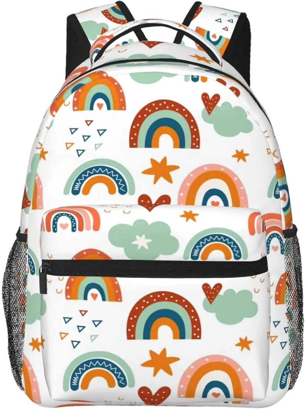 Boho Rainbows And Clouds Backpack Laptop Backpack Sports Travel Shoulder bag Light casual backpack