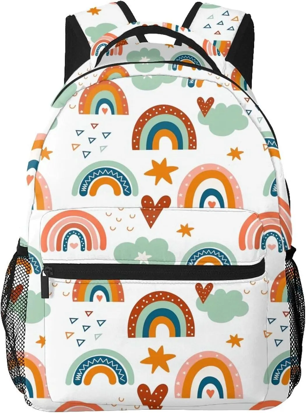 Boho Rainbows And Clouds Backpack Laptop Backpack Sports Travel Shoulder bag Light casual backpack