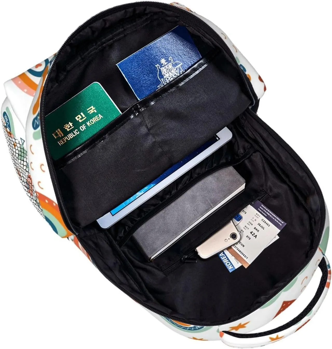 Boho Rainbows And Clouds Backpack Laptop Backpack Sports Travel Shoulder bag Light casual backpack