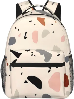 Boho Terrazzo Front Backpack Laptop Backpack Sports Travel Shoulder bag Light casual backpack