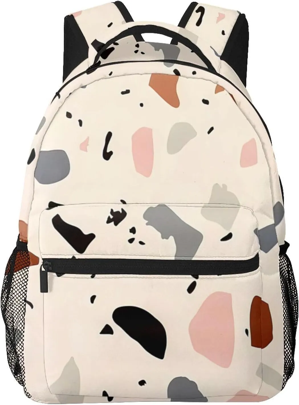 Boho Terrazzo Front Backpack Laptop Backpack Sports Travel Shoulder bag Light casual backpack