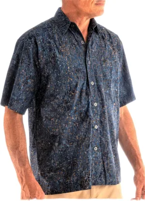 Brick Wall Hawaiian Tropical Batik Cotton Shirt