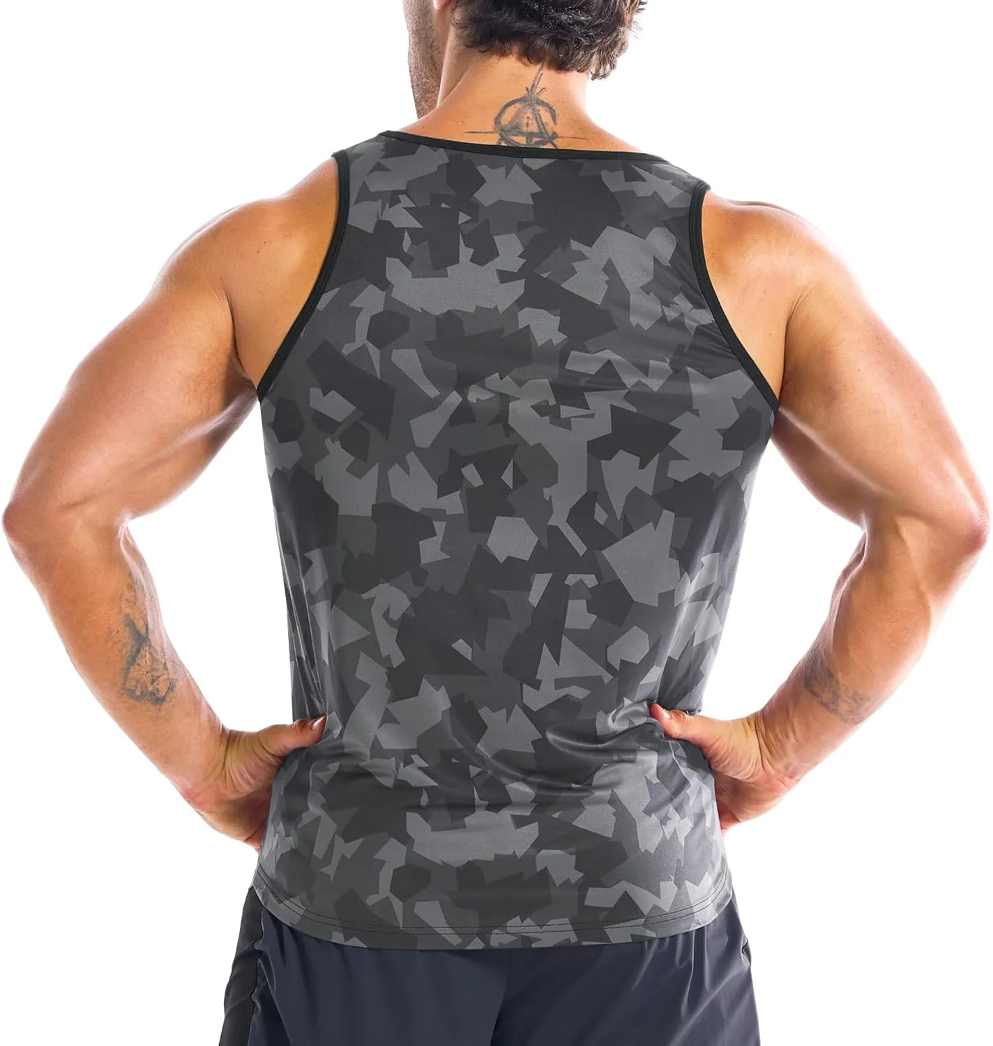 BROKIG Men's Irregular Gym Tank Tops 3 Pack Lightweight Quick Dry Running Sleeveless Shirts Bodybuilding Tee