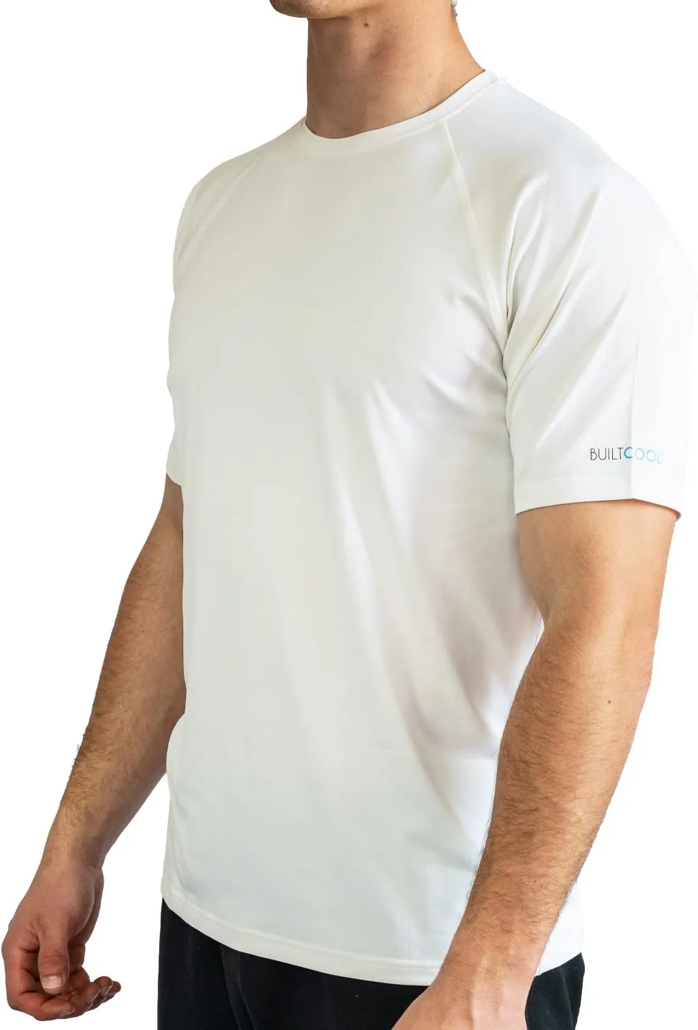 BUILTCOOL Mens Crew Neck Raglan Shirt  Quick Dry Shirts for Men, Instant Cooling Moisture Wicking, UPF 50 Sun Protection