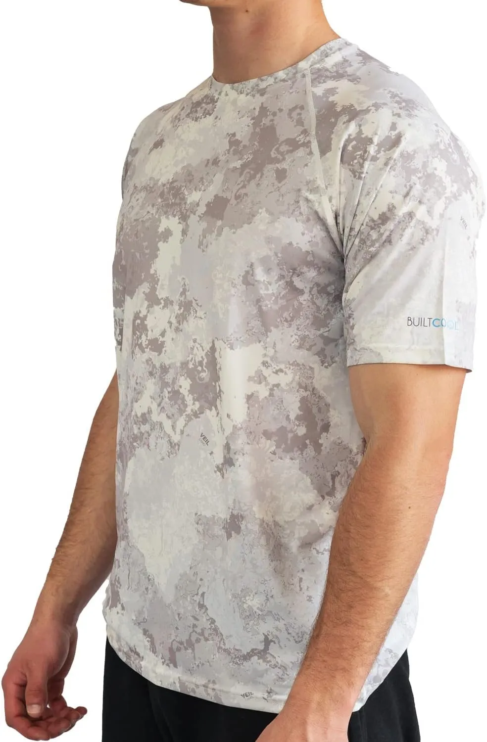 BUILTCOOL Mens Crew Neck Raglan Shirt  Quick Dry Shirts for Men, Instant Cooling Moisture Wicking, UPF 50 Sun Protection