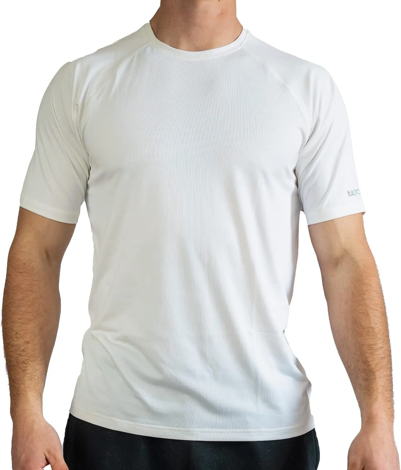 BUILTCOOL Mens Crew Neck Raglan Shirt  Quick Dry Shirts for Men, Instant Cooling Moisture Wicking, UPF 50 Sun Protection
