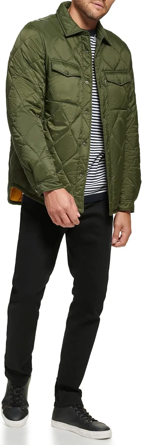 Calvin Klein Men's Diamond Quilted Shirt Jacket