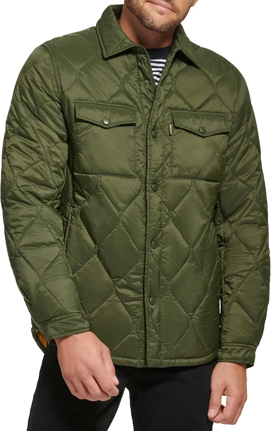 Calvin Klein Men's Diamond Quilted Shirt Jacket