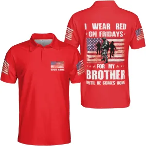 Camelliaa Shop Personalized On Friday We Wear Red Remember Everyone Deployed Polo Shirt S-5XL