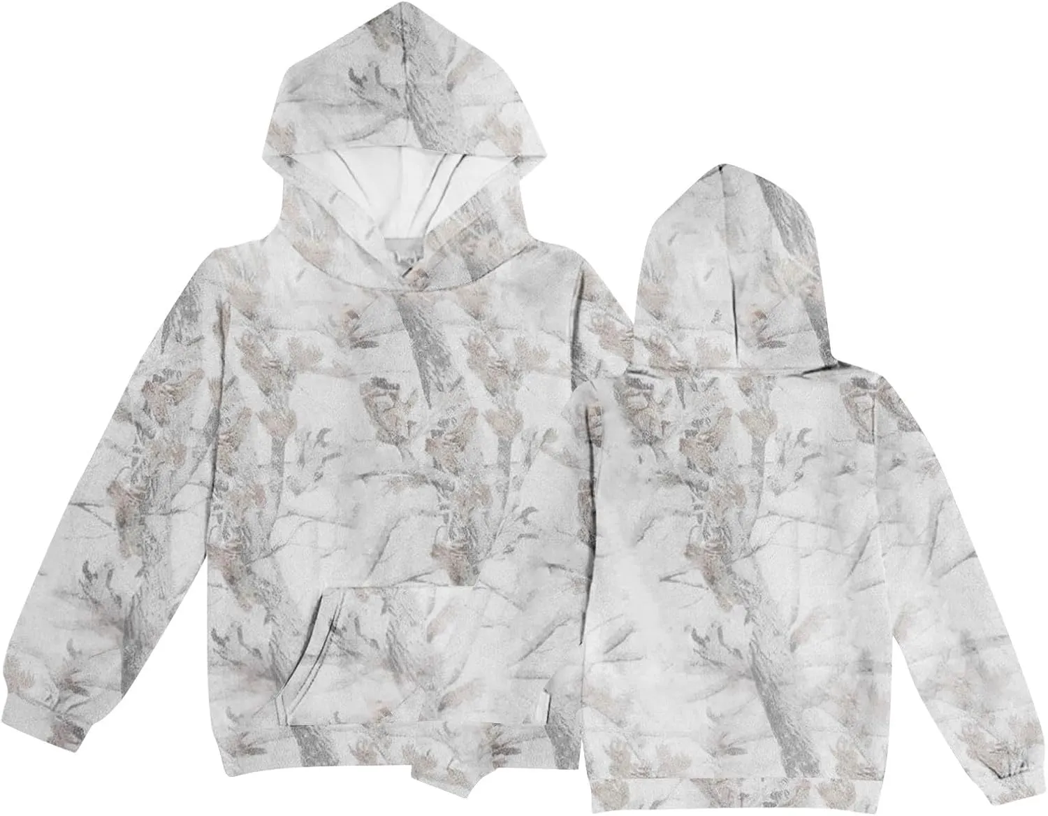 Camo Hoodies for Kids Boys Girls Cute Sweatshirt Maple Leaf Print Oversized Fleece Sweatshirts Classic Pullover with Pocket