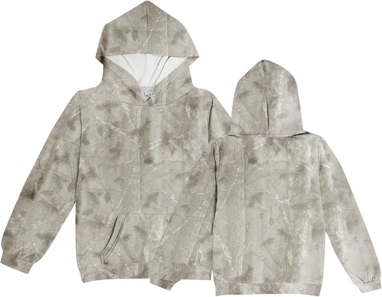 Camo Hoodies for Kids Boys Girls Cute Sweatshirt Maple Leaf Print Oversized Fleece Sweatshirts Classic Pullover with Pocket
