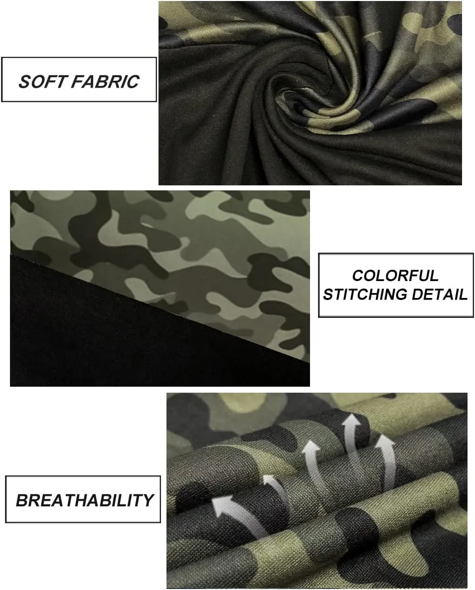 CARCOS Plus Size Tops for Women Color Block Flower/Striped/Camo Crew Neck Long Sleeve Tee Shirt