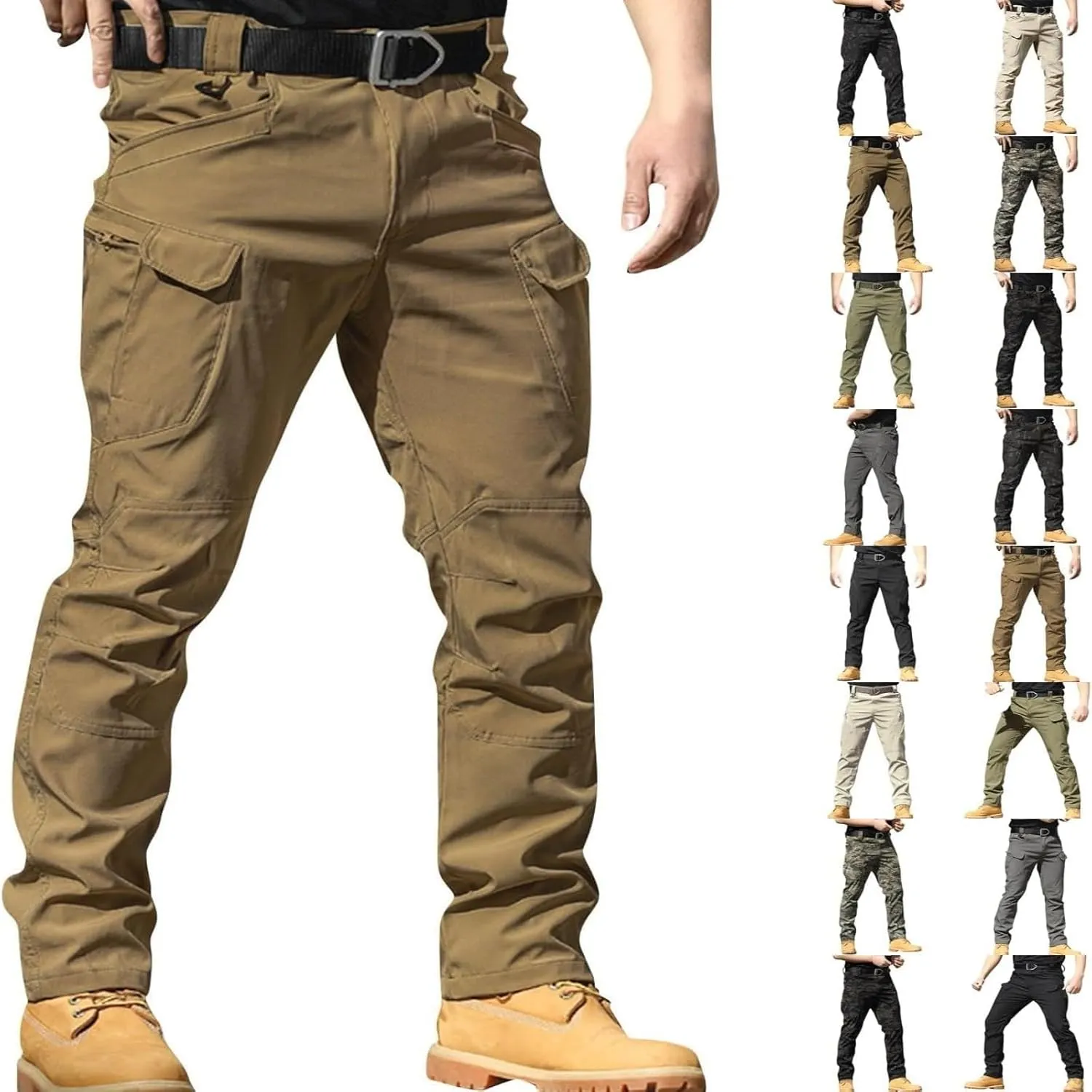 Cargo Pants for Men Baggy Outdoor Waterproof Hiking Work Pants Stretch Multi Pockets Lightweight Classic Tactical Pant