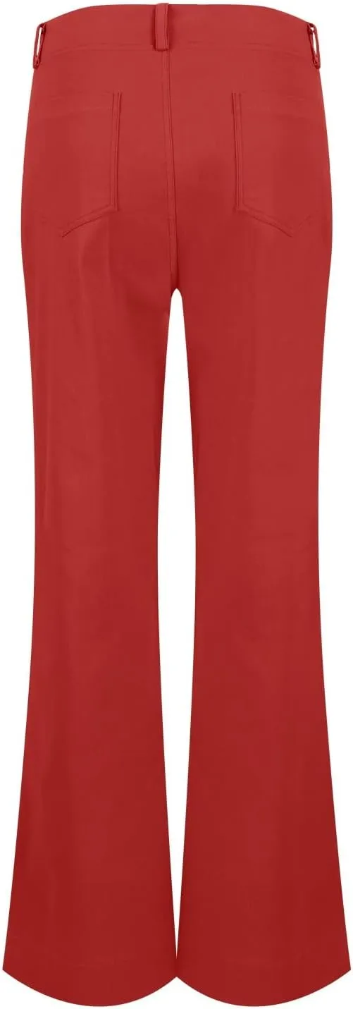 Causal Wide Leg Pants for Women Y2K Stretch Twill High Waisted Chino Pants Comfy Slim Fit Dress Pants with Pockets