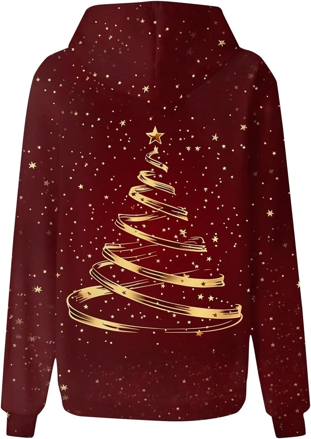Christmas Sweatshirts For Women Trendy Oversized Hoodies Drawstring Long Sleeve Christmas Graphic Hoodies Lightweight
